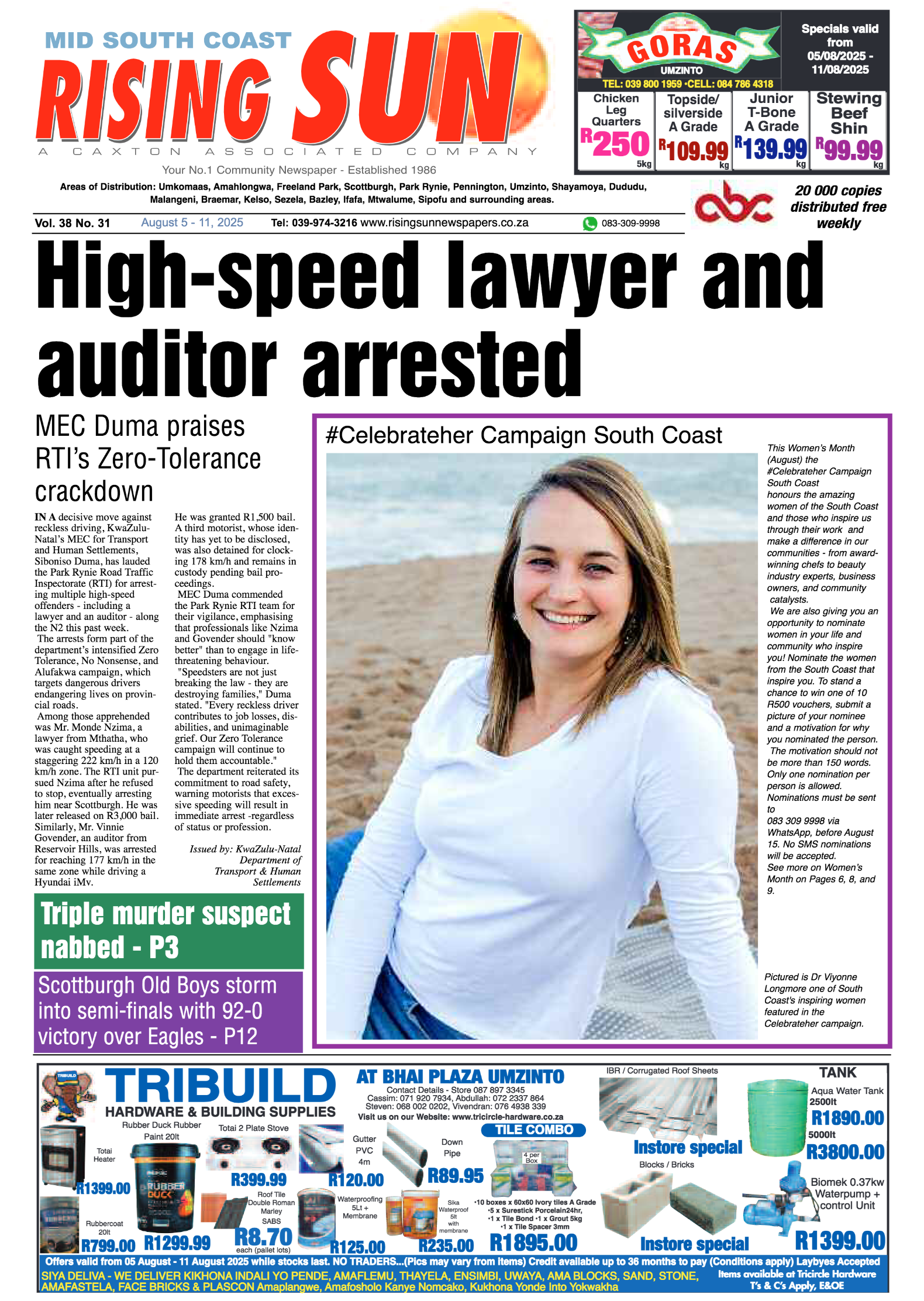 Mid South Coast Rising Sun E-Paper, August 5, 2025 page 1