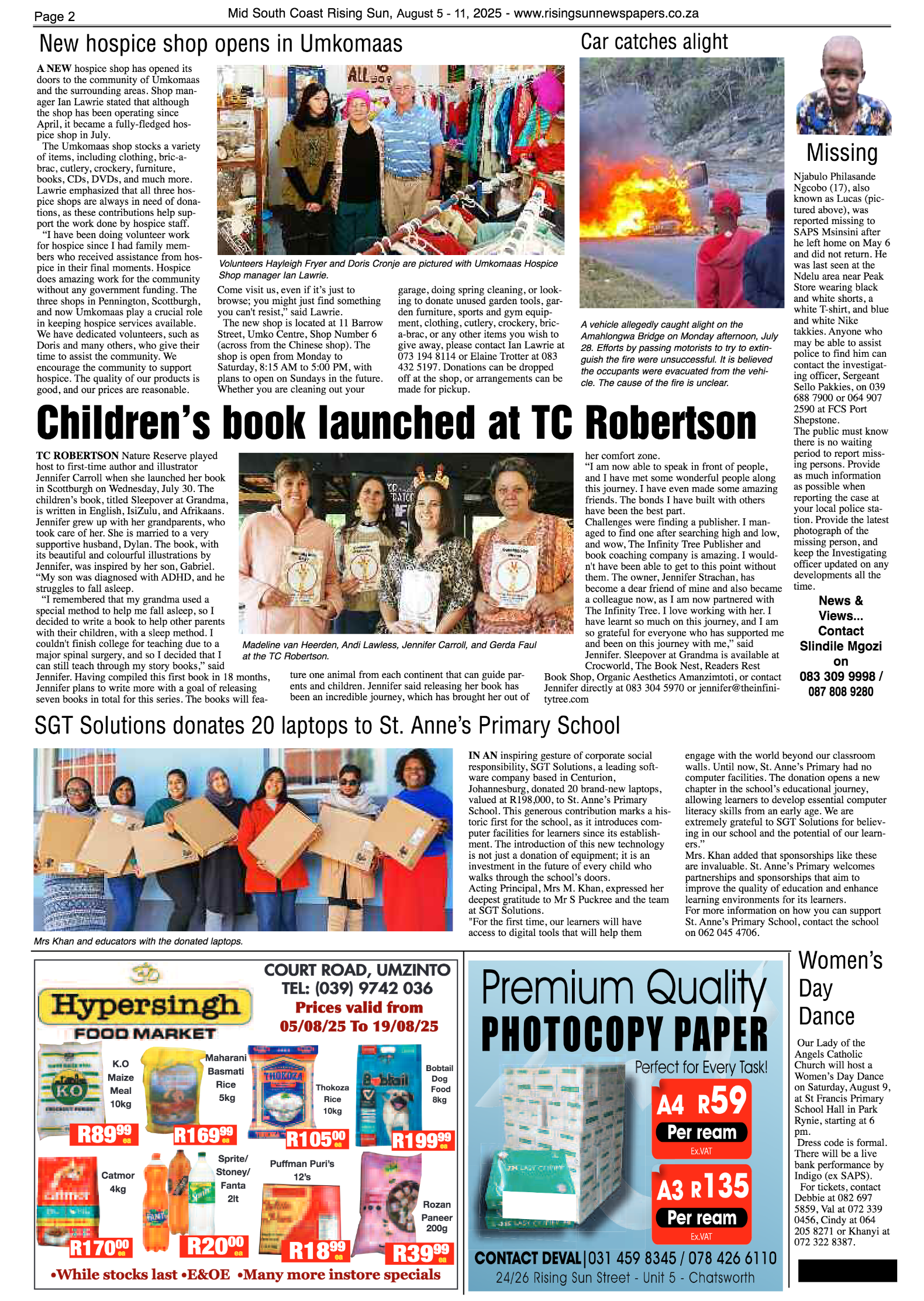 Mid South Coast Rising Sun E-Paper, August 5, 2025 page 2