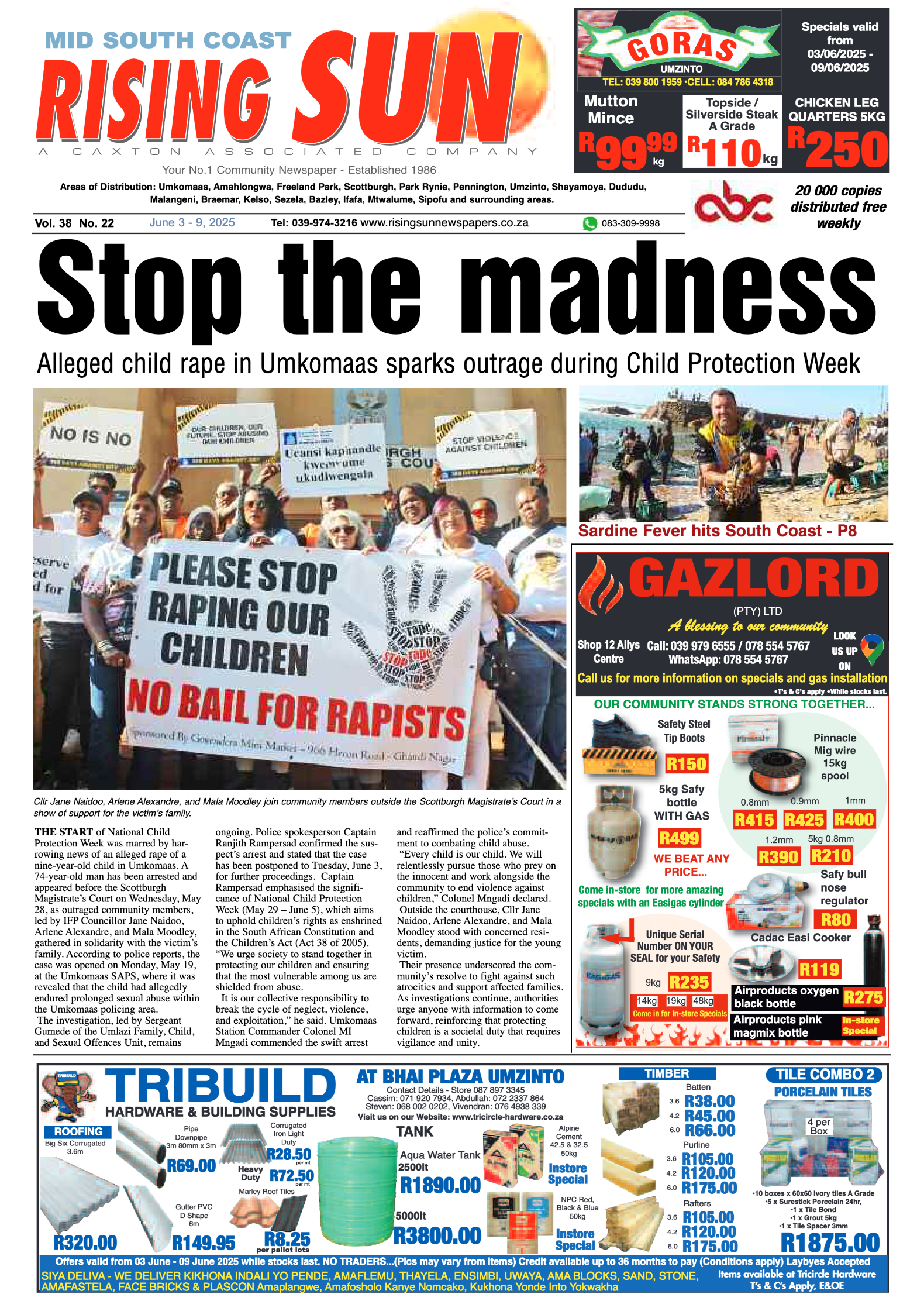 Mid South Coast Rising Sun E-Paper, June 3 page 1