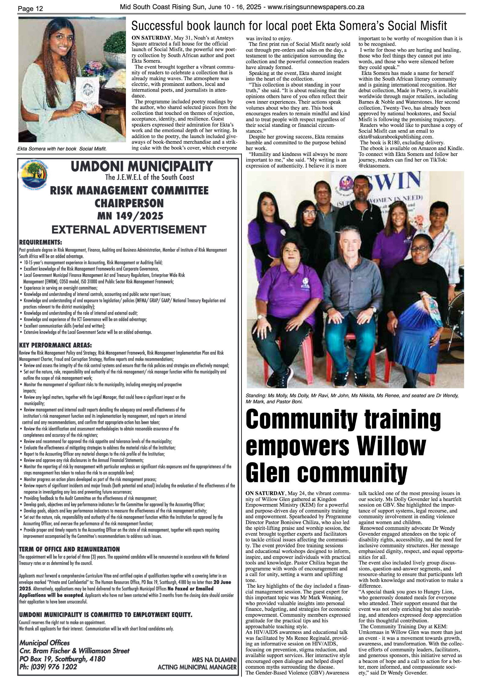 Mid South Coast Rising Sun E-Paper, June 10, 2025 page 12