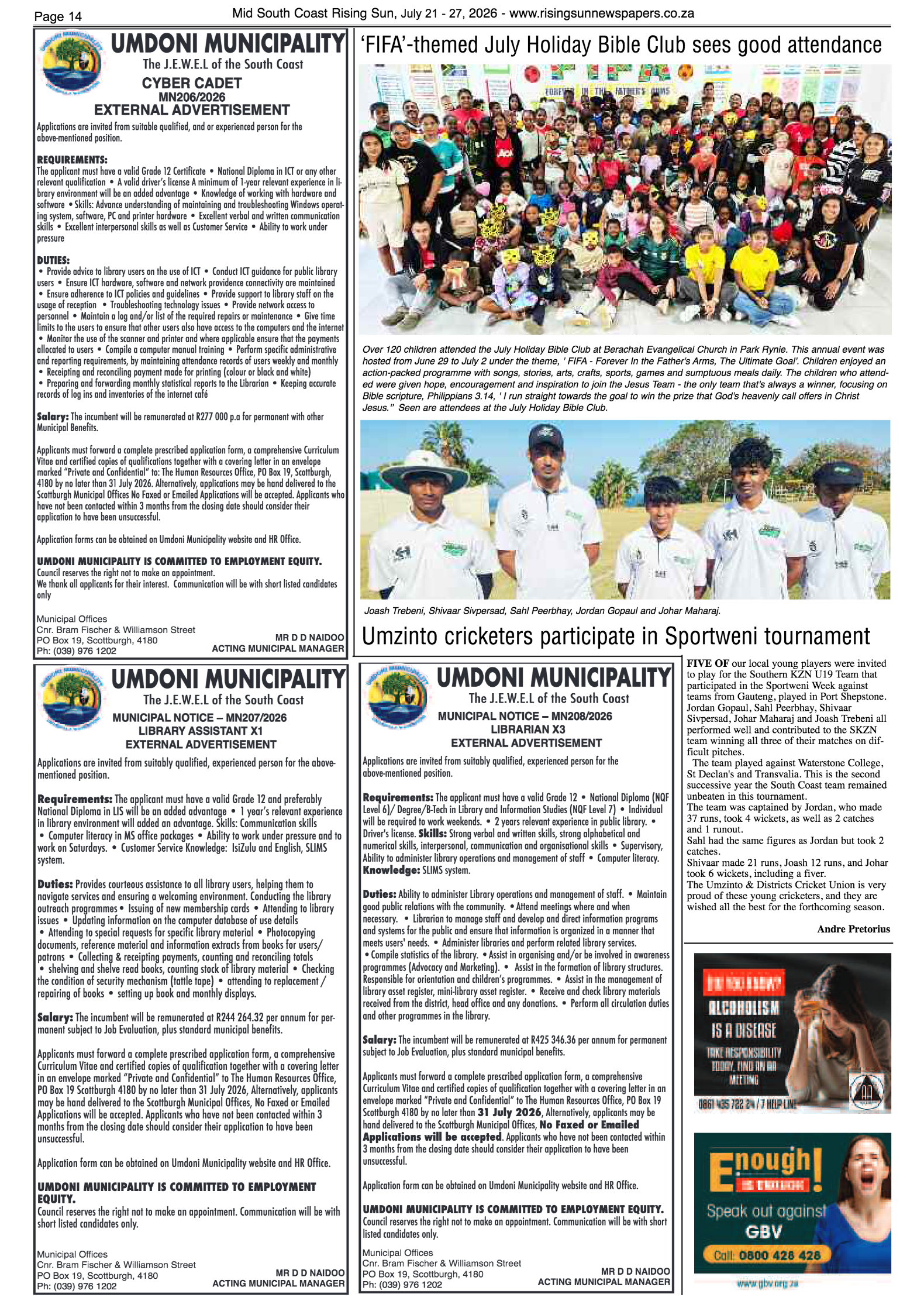 Mid South Coast Rising Sun E-Paper, July 21, 2026 page 14
