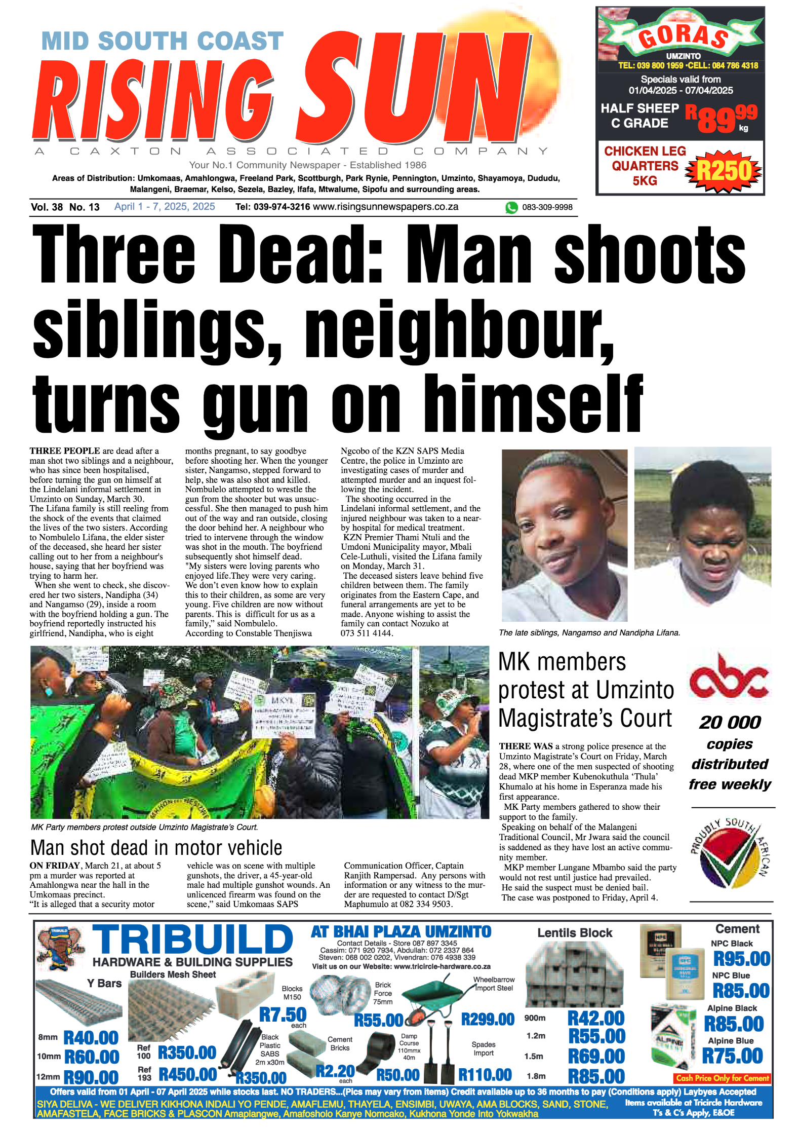 Mid South Coast Rising Sun E-Paper, April 1, 2025 page 1