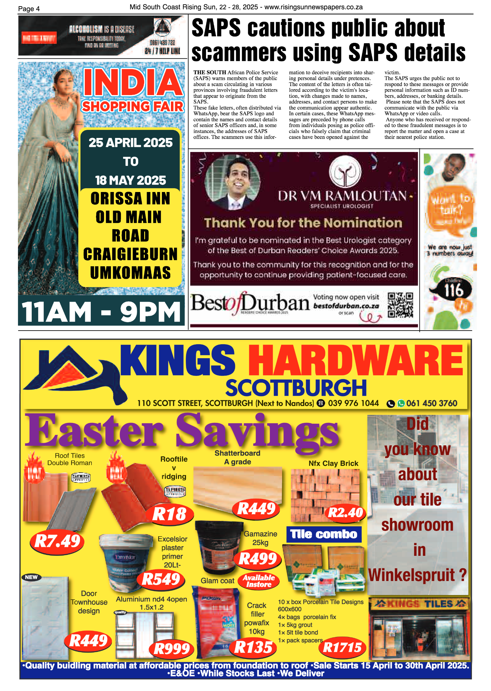 Mid South Coast Rising Sun E-Paper, April 22, 2025 page 4