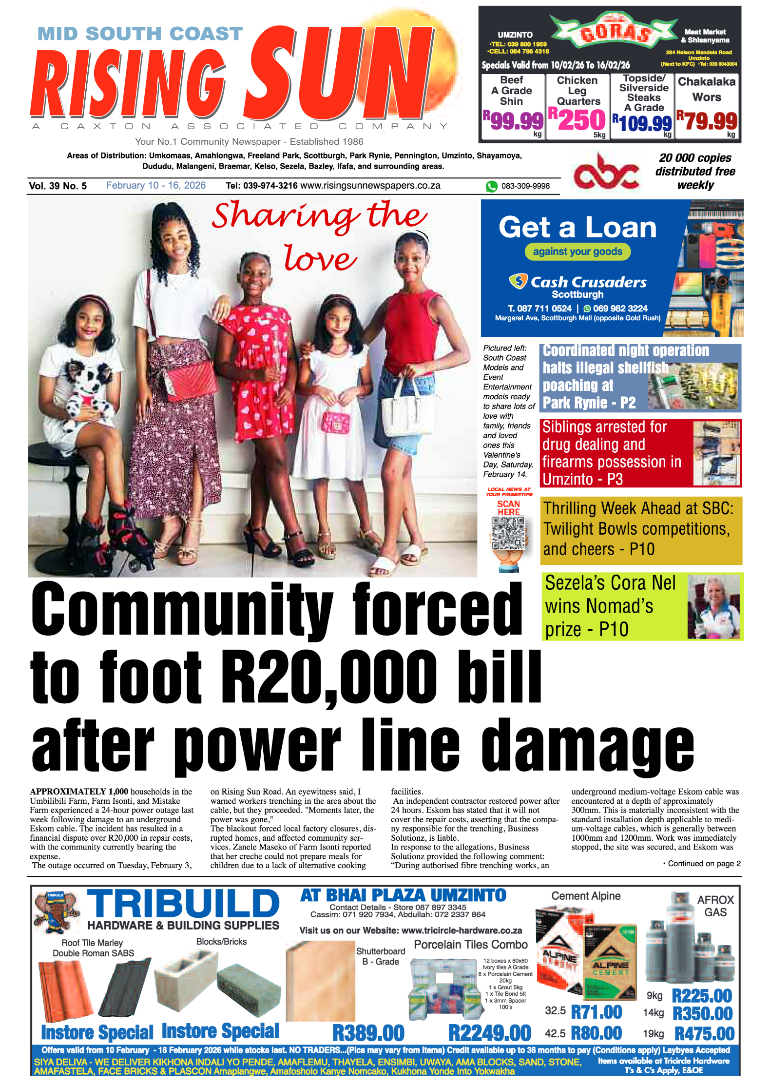 Mid South Coast Rising Sun E-Paper, February 10, 2026 page 1