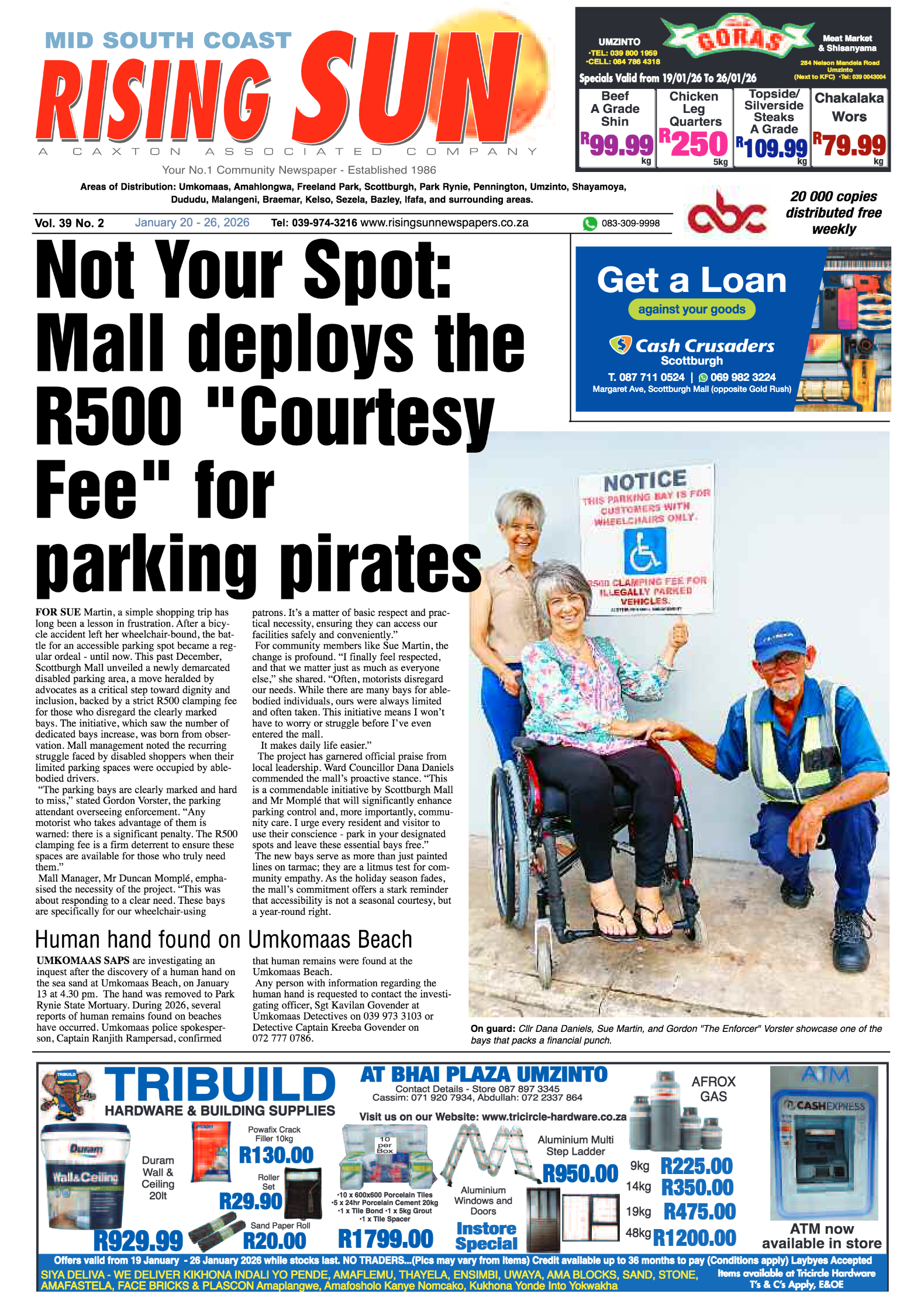 Mid South Coast Rising Sun E-Paper, January 20, 2026 page 1