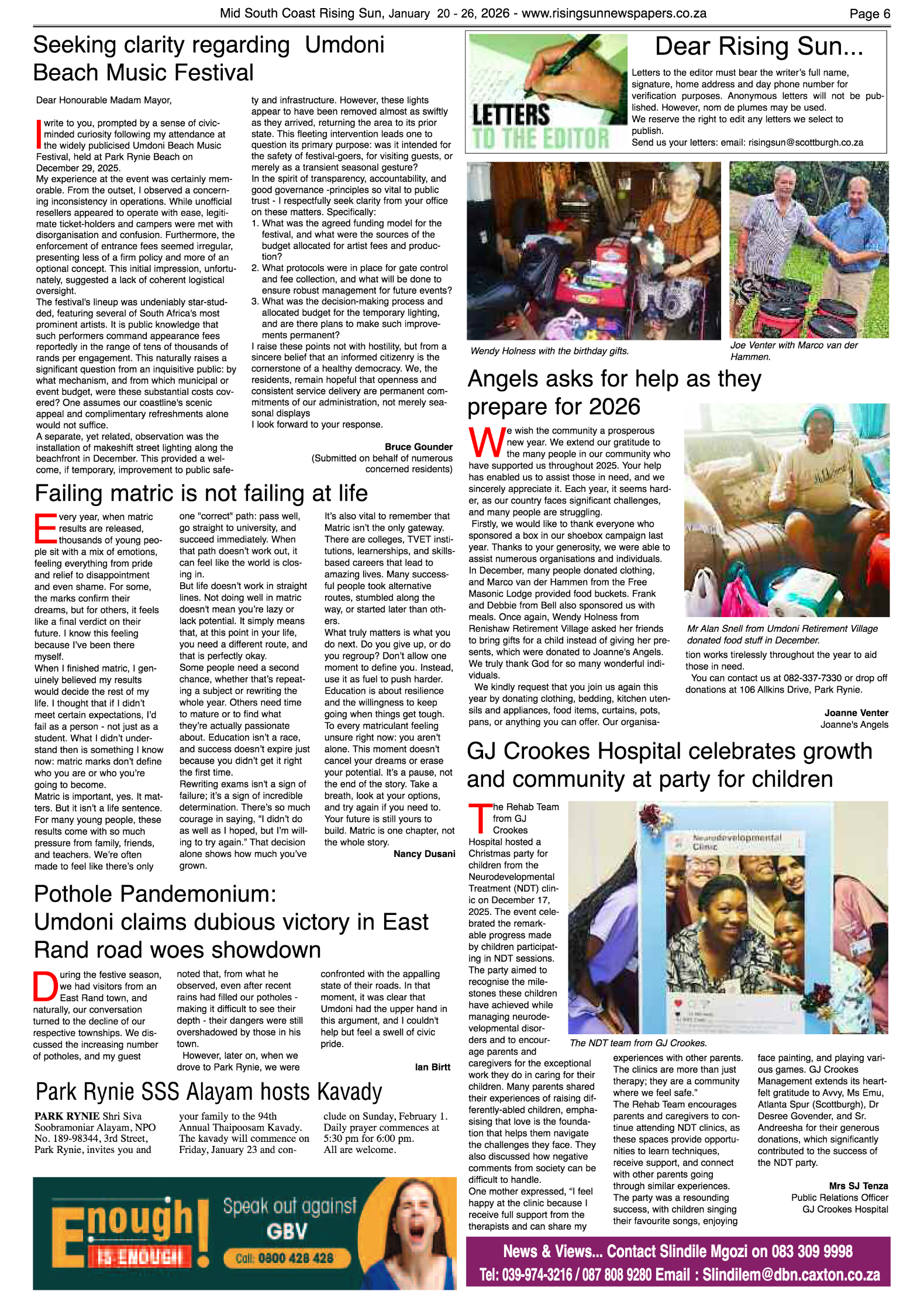 Mid South Coast Rising Sun E-Paper, January 20, 2026 page 6