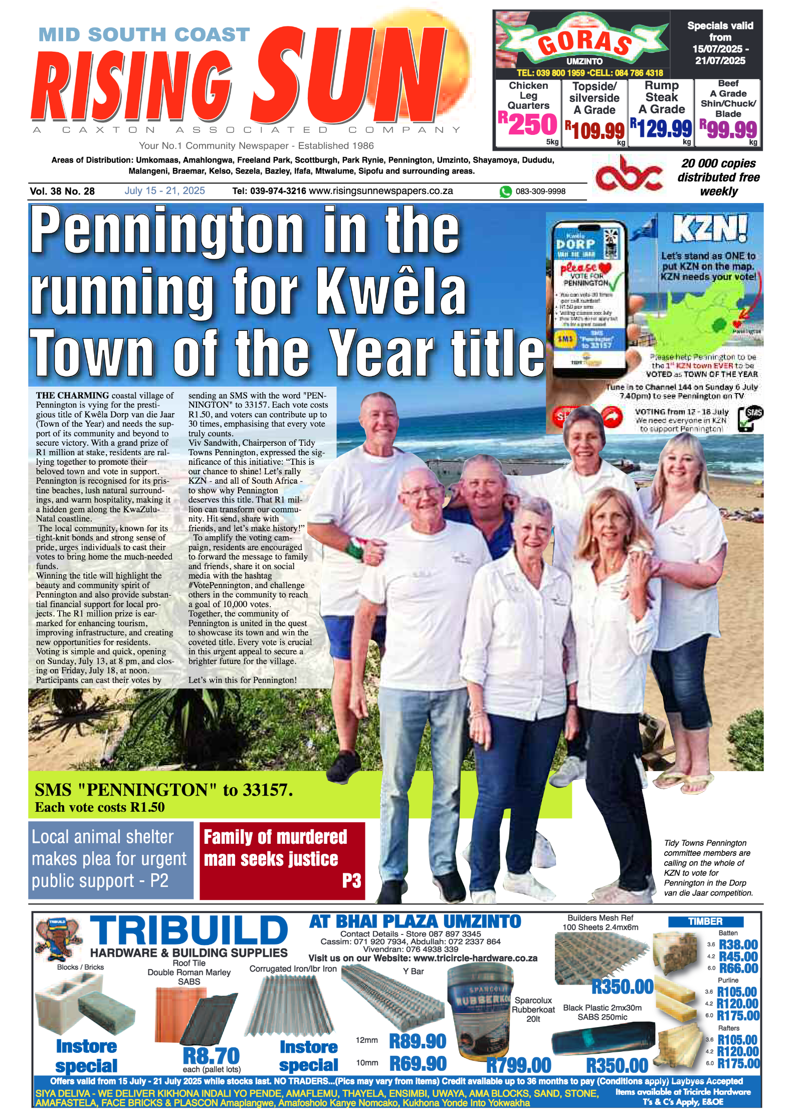 Mid South Coast Rising Sun E-Paper, July 15, 2025 page 1