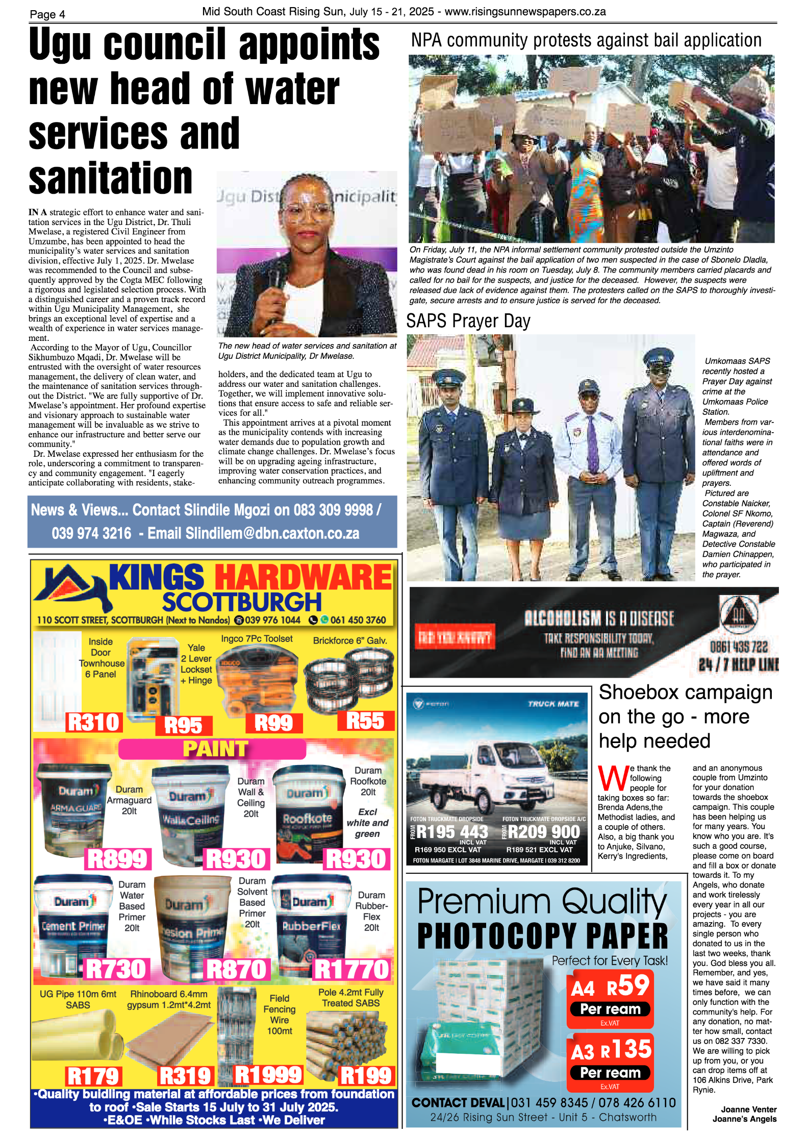 Mid South Coast Rising Sun E-Paper, July 15, 2025 page 4