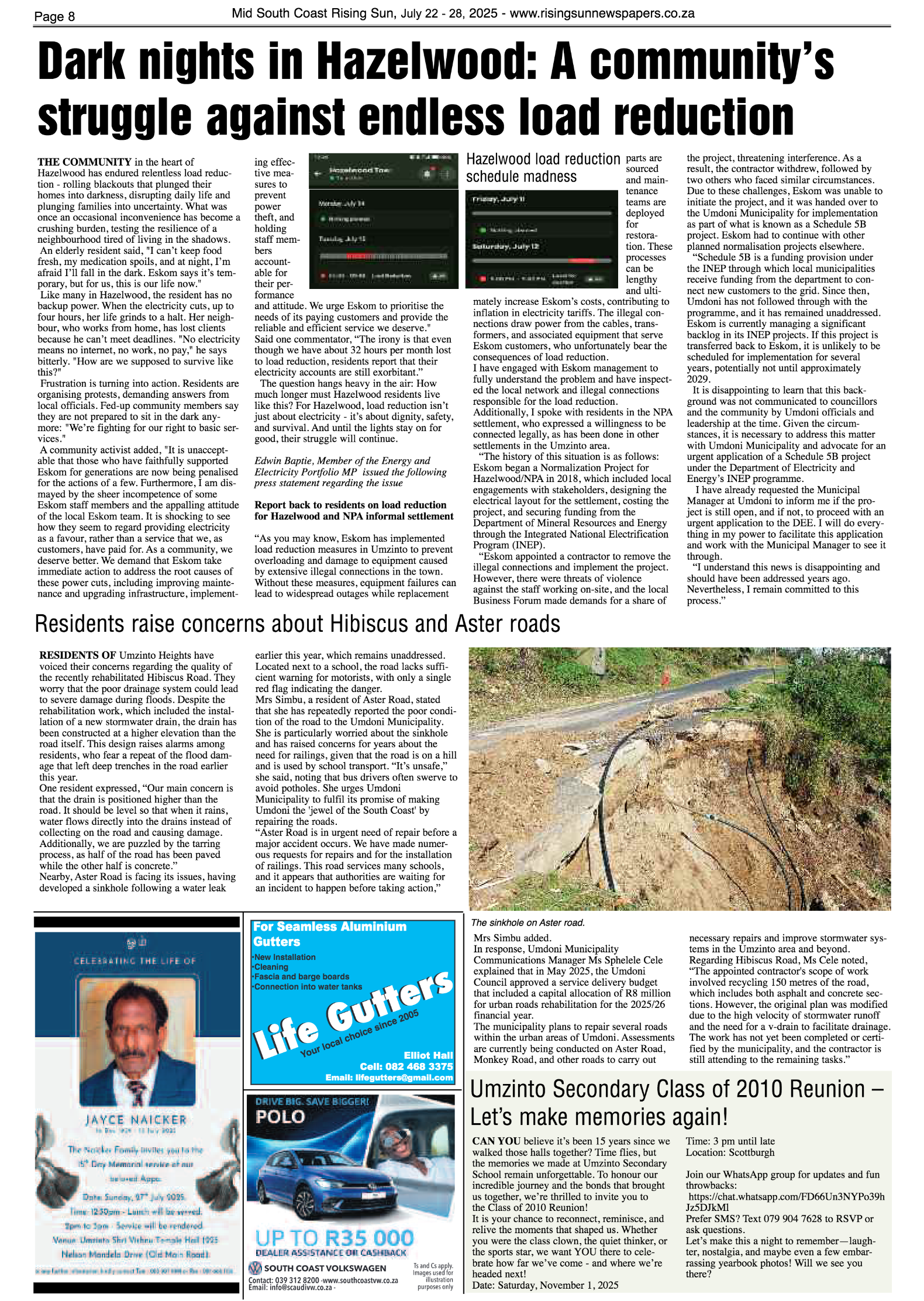 Mid South Coast Rising Sun E-Paper, July 22, 2025 page 8