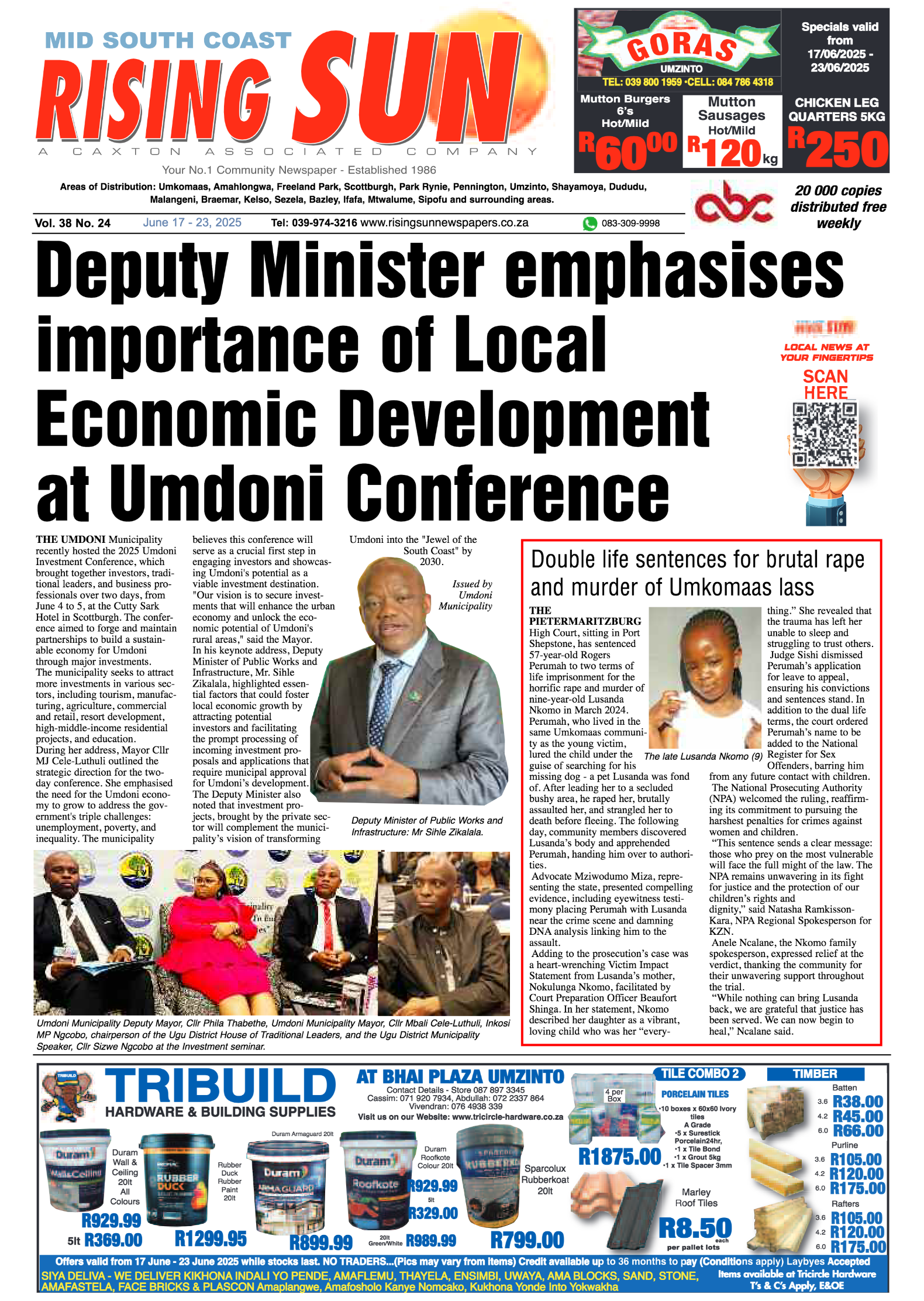 Mid South Coast Rising Sun E-Paper, June 17, 2025 page 1