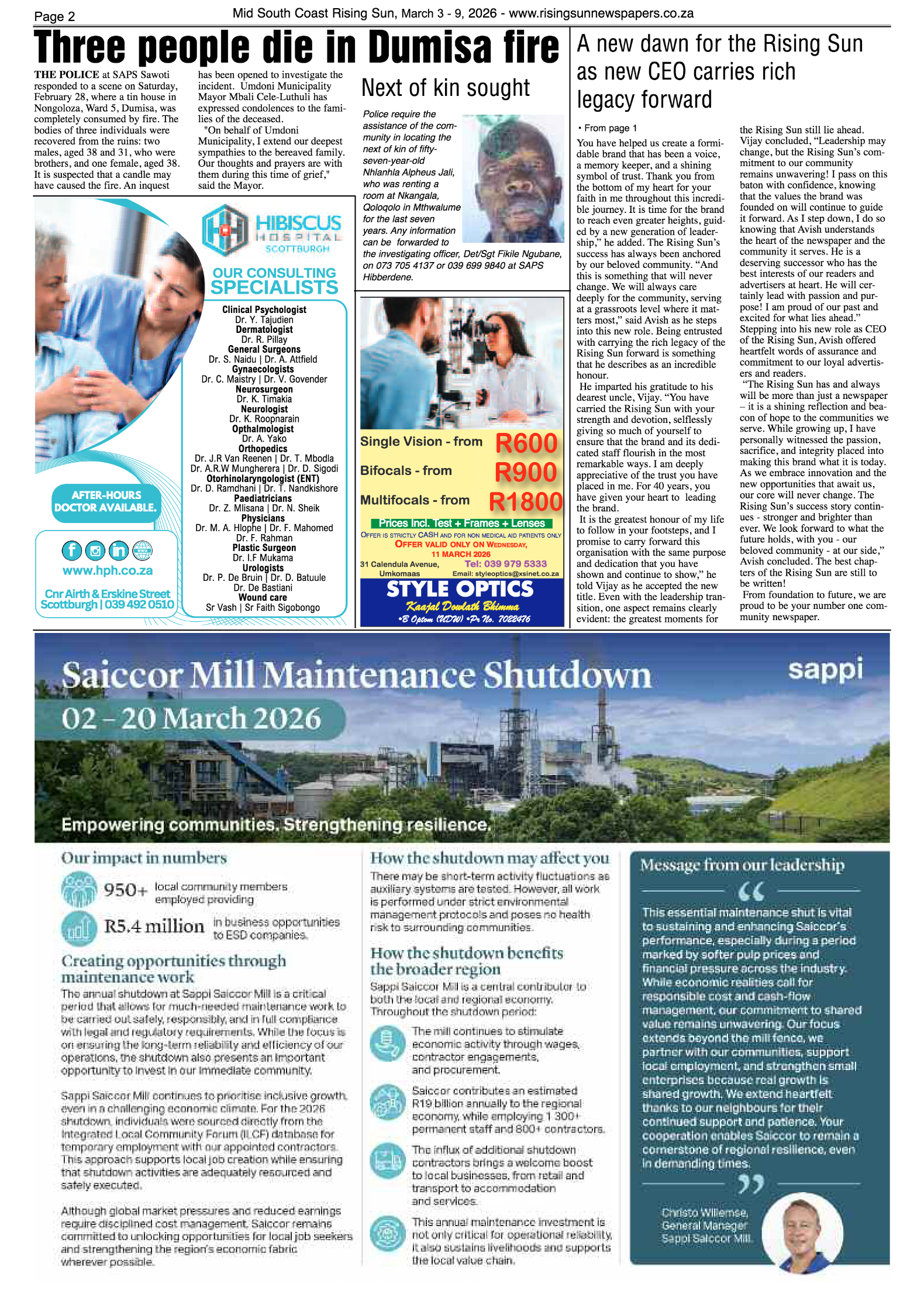 Mid South Coast Rising Sun E-Paper, March 3, 2026 page 2