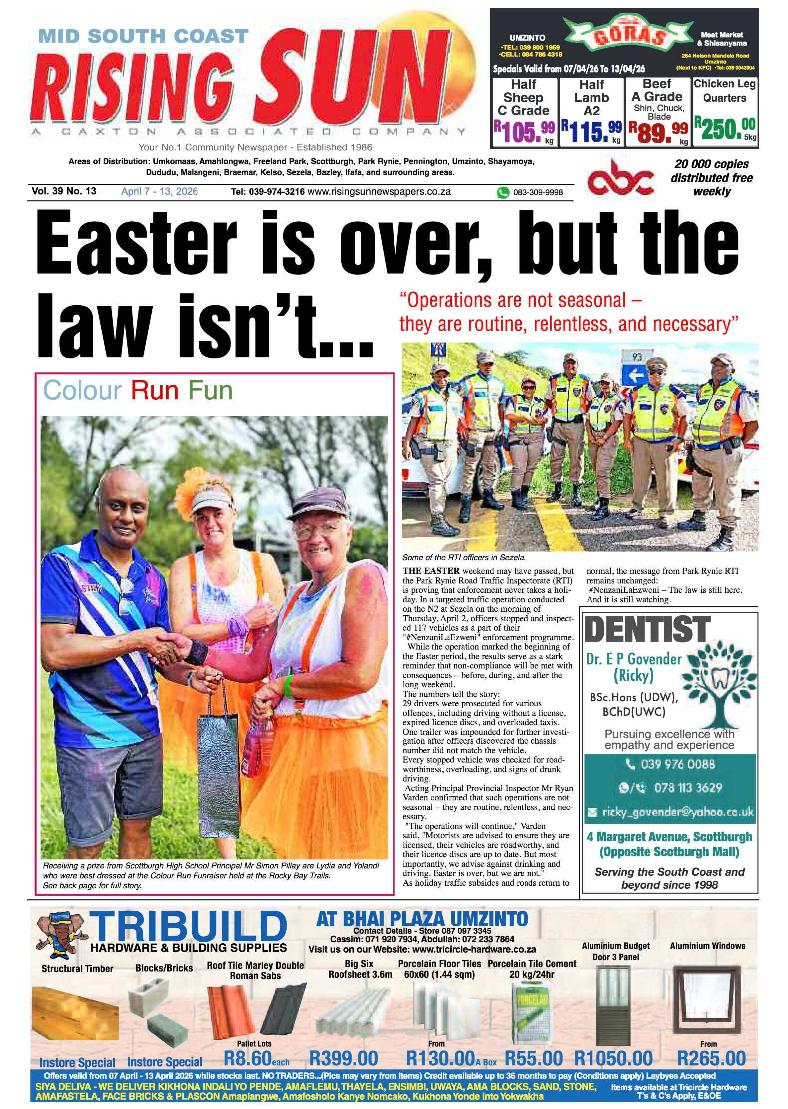 Mid South Coast Rising Sun E-Paper, April 7, 2026 page 1