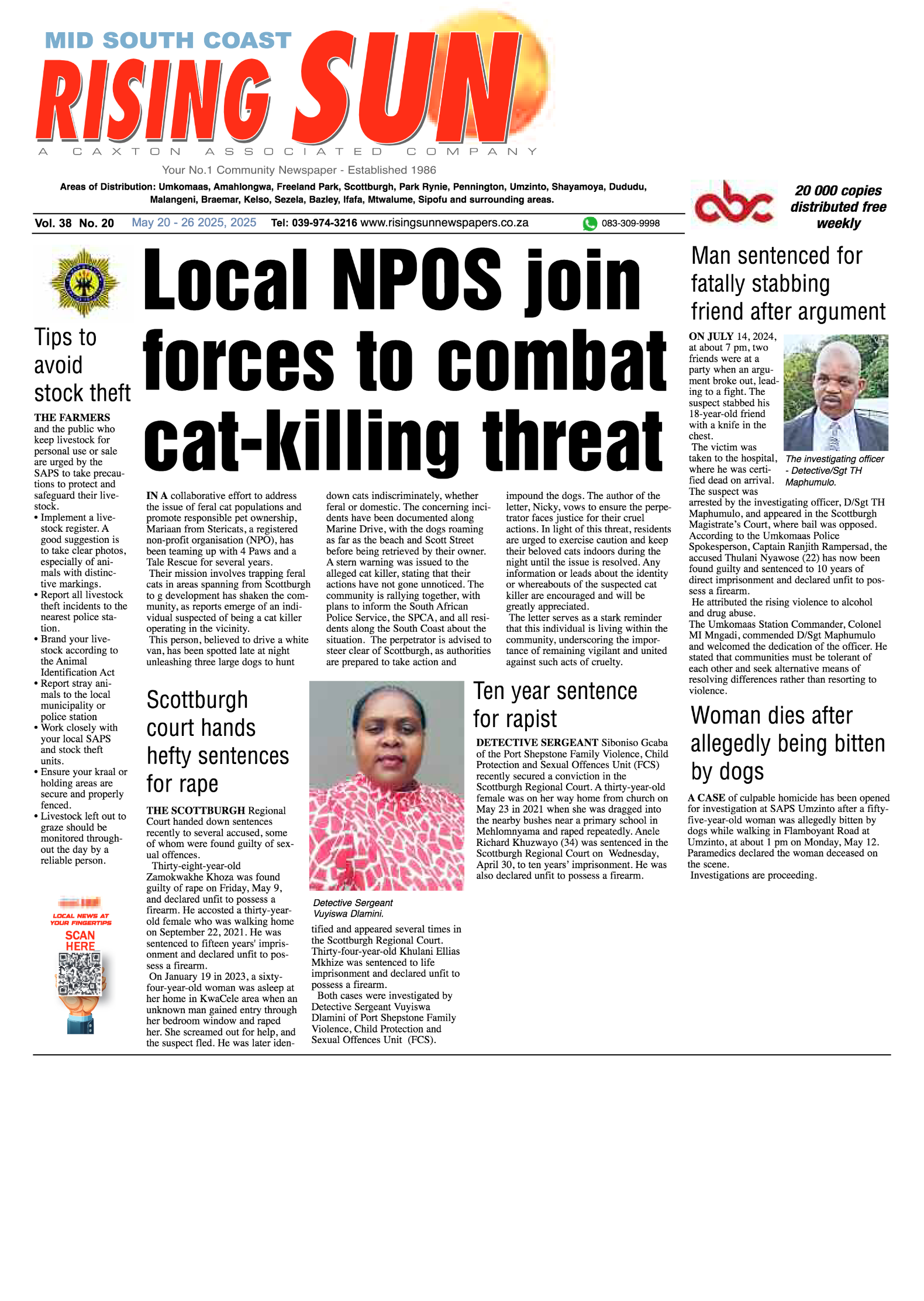 Mid South Coast Rising Sun E-Paper, May 20, 2025 page 1