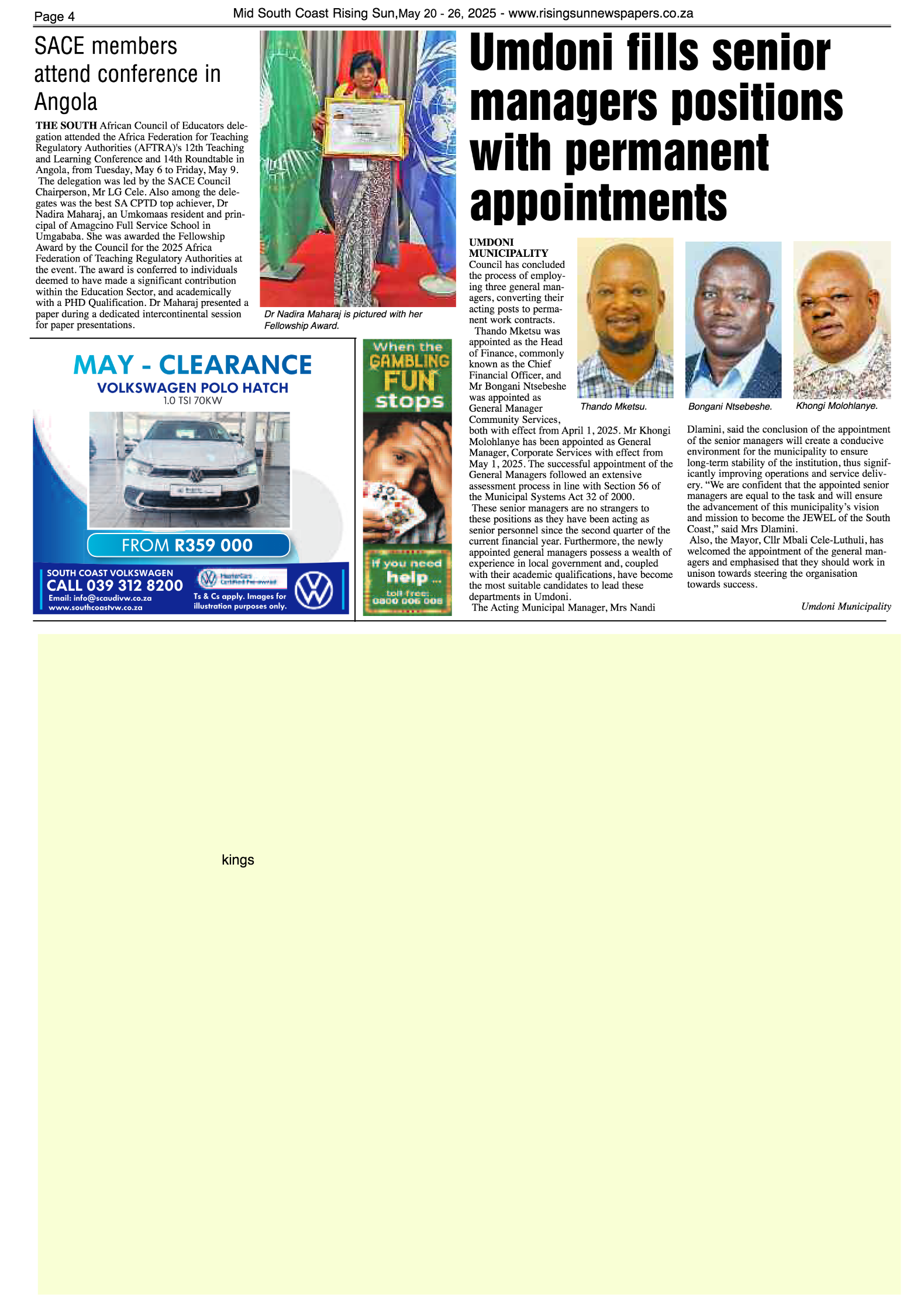 Mid South Coast Rising Sun E-Paper, May 20, 2025 page 4