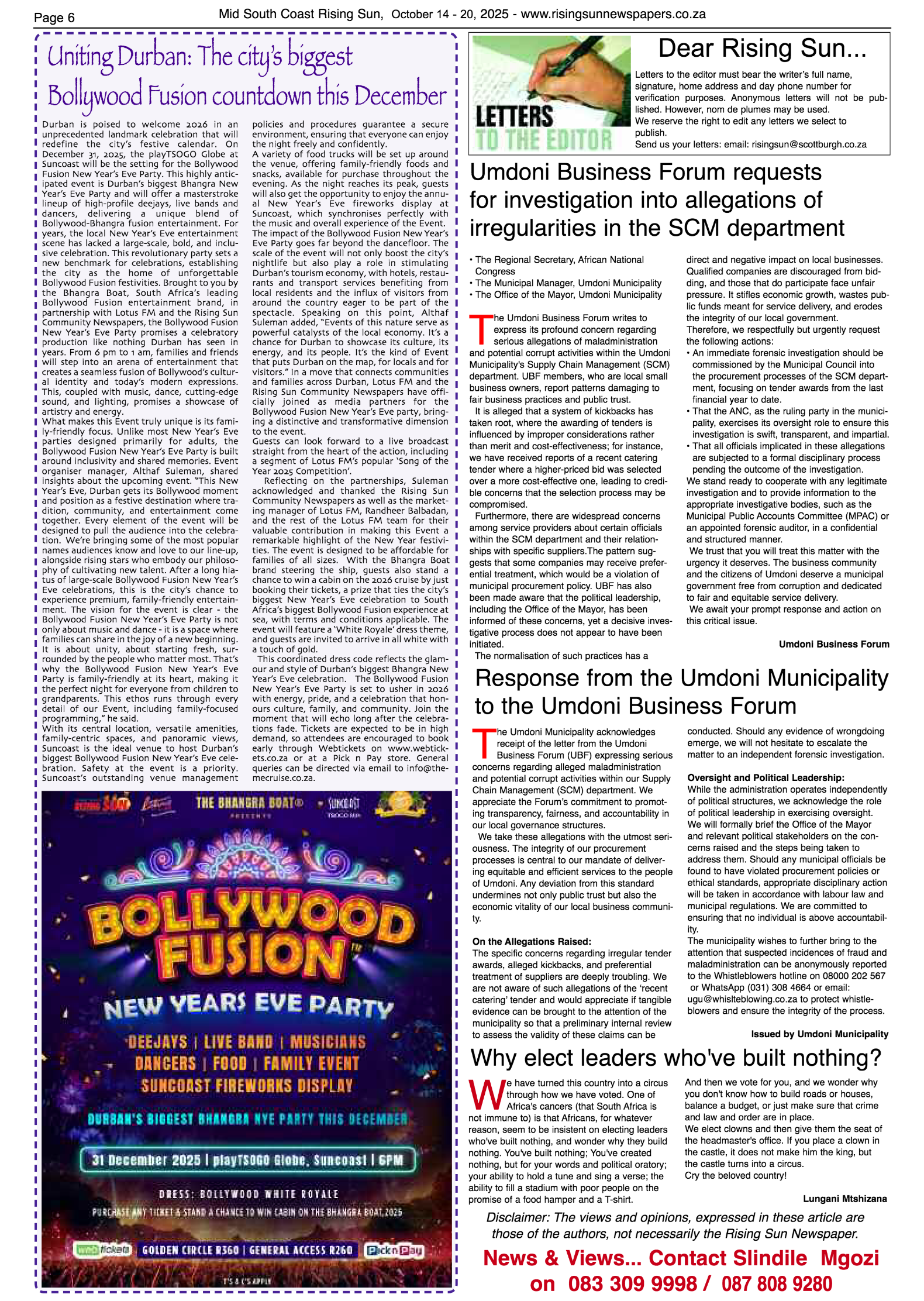Mid South Coast Rising Sun E-Paper, October 14, 2025 page 6