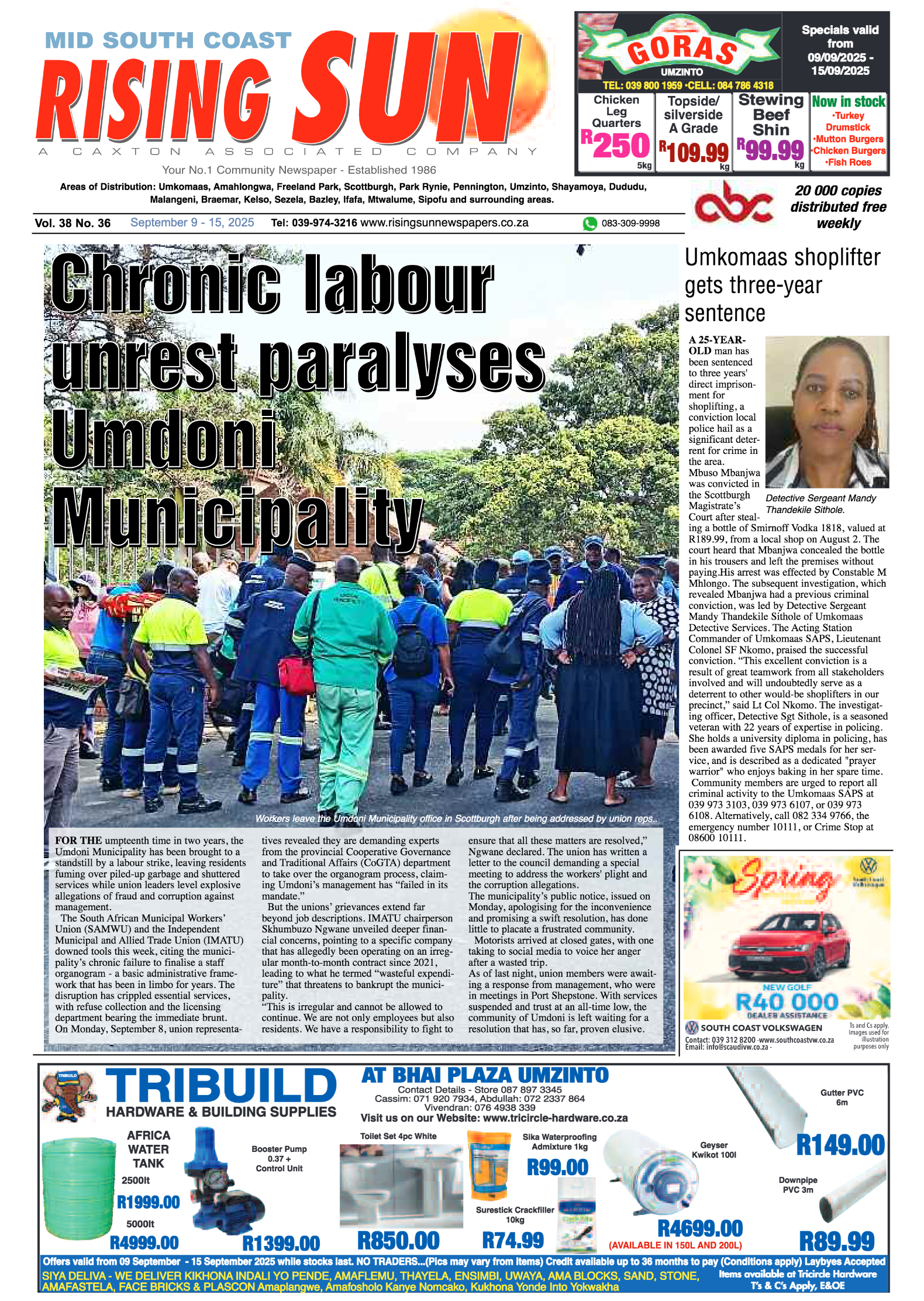 Mid South Coast Rising Sun E-Paper, September 9, 2025 page 1