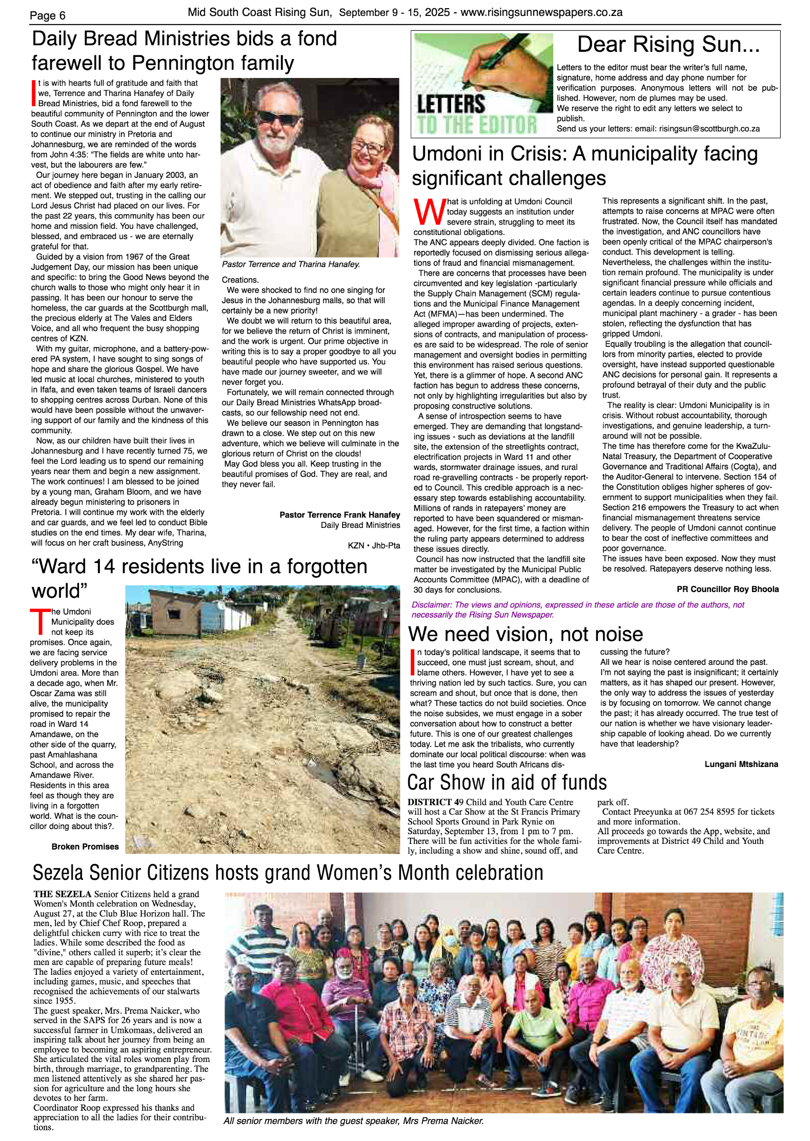 Mid South Coast Rising Sun E-Paper, September 9, 2025 page 6