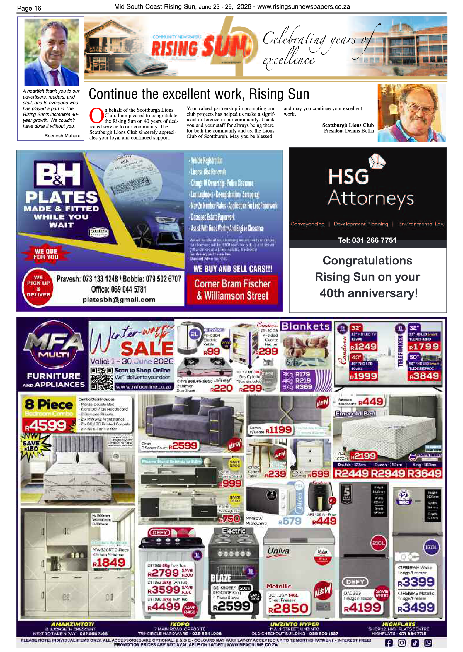Mid South Coast Rising Sun E-Paper, June 23, 2026 page 16
