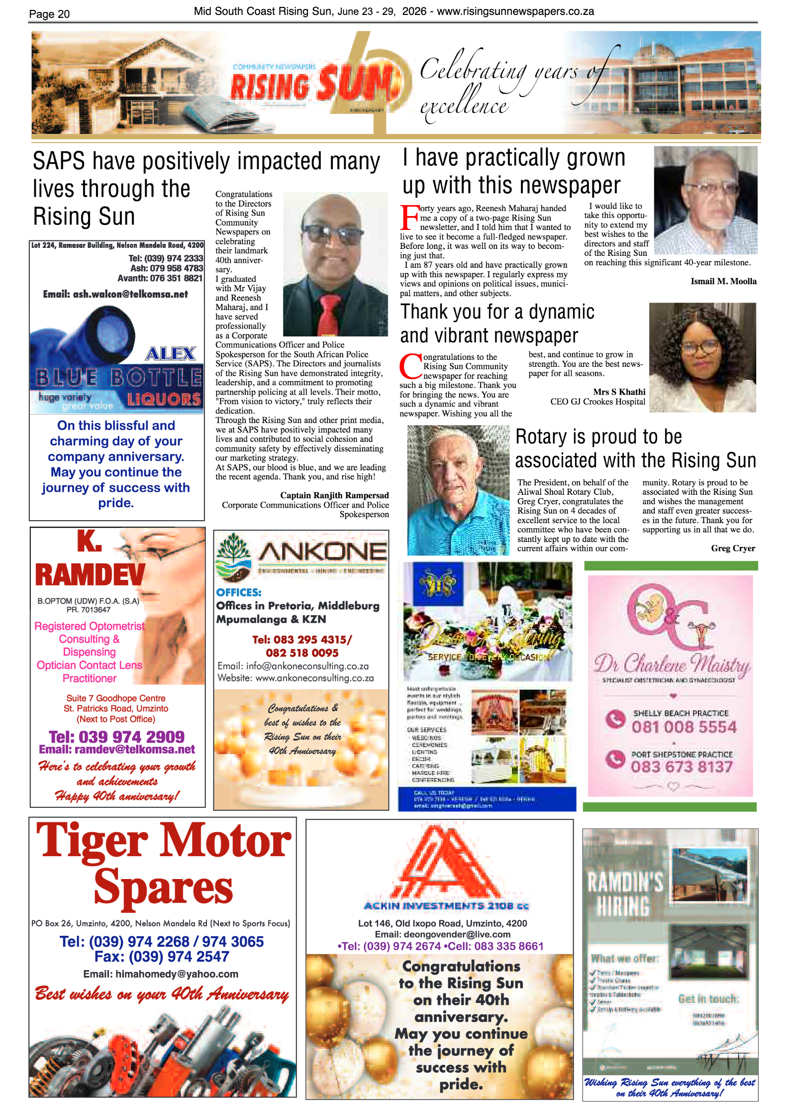 Mid South Coast Rising Sun E-Paper, June 23, 2026 page 20