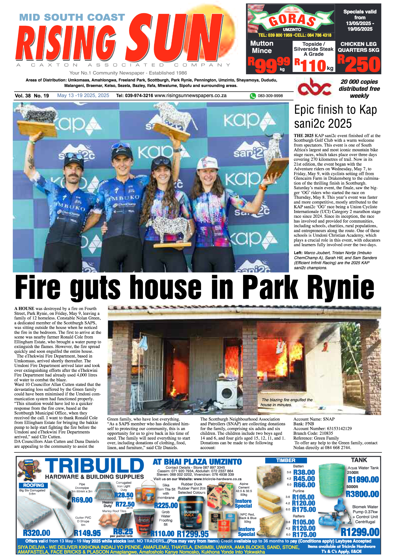 Mid South Coast Rising Sun E-Paper, May 13, 2025 page 1
