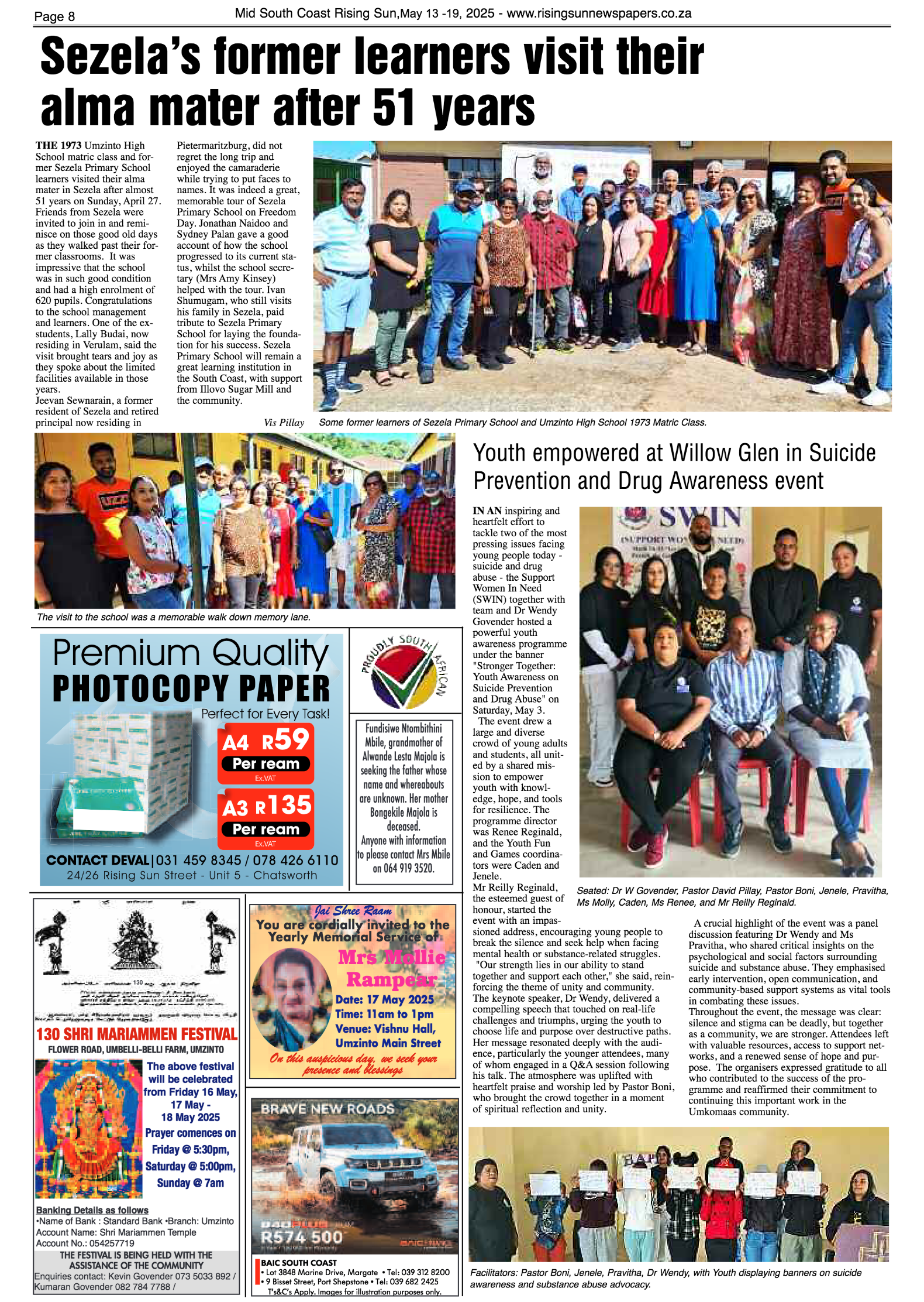 Mid South Coast Rising Sun E-Paper, May 13, 2025 page 8