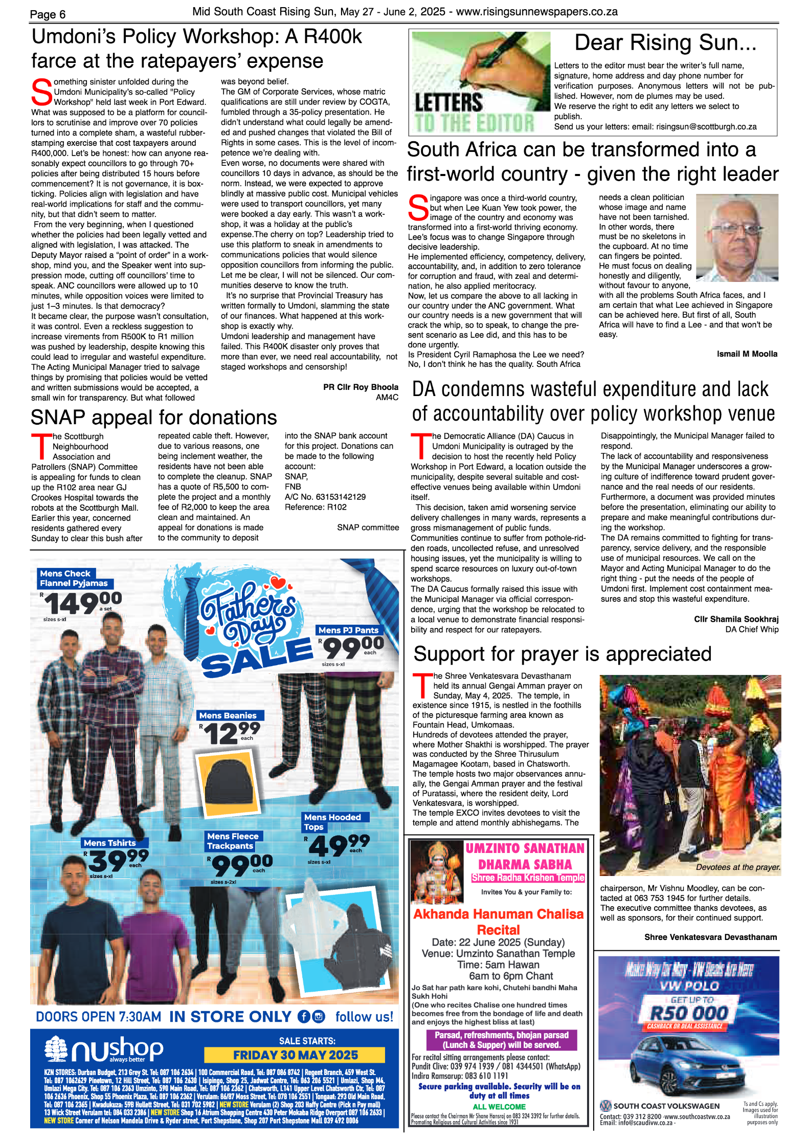 Mid South Coast Rising Sun E-Paper, May 27, 2025 page 6